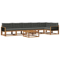Outdoor-Sofagarnitur mit Kissen 7 pcs Natur und Anthrazit