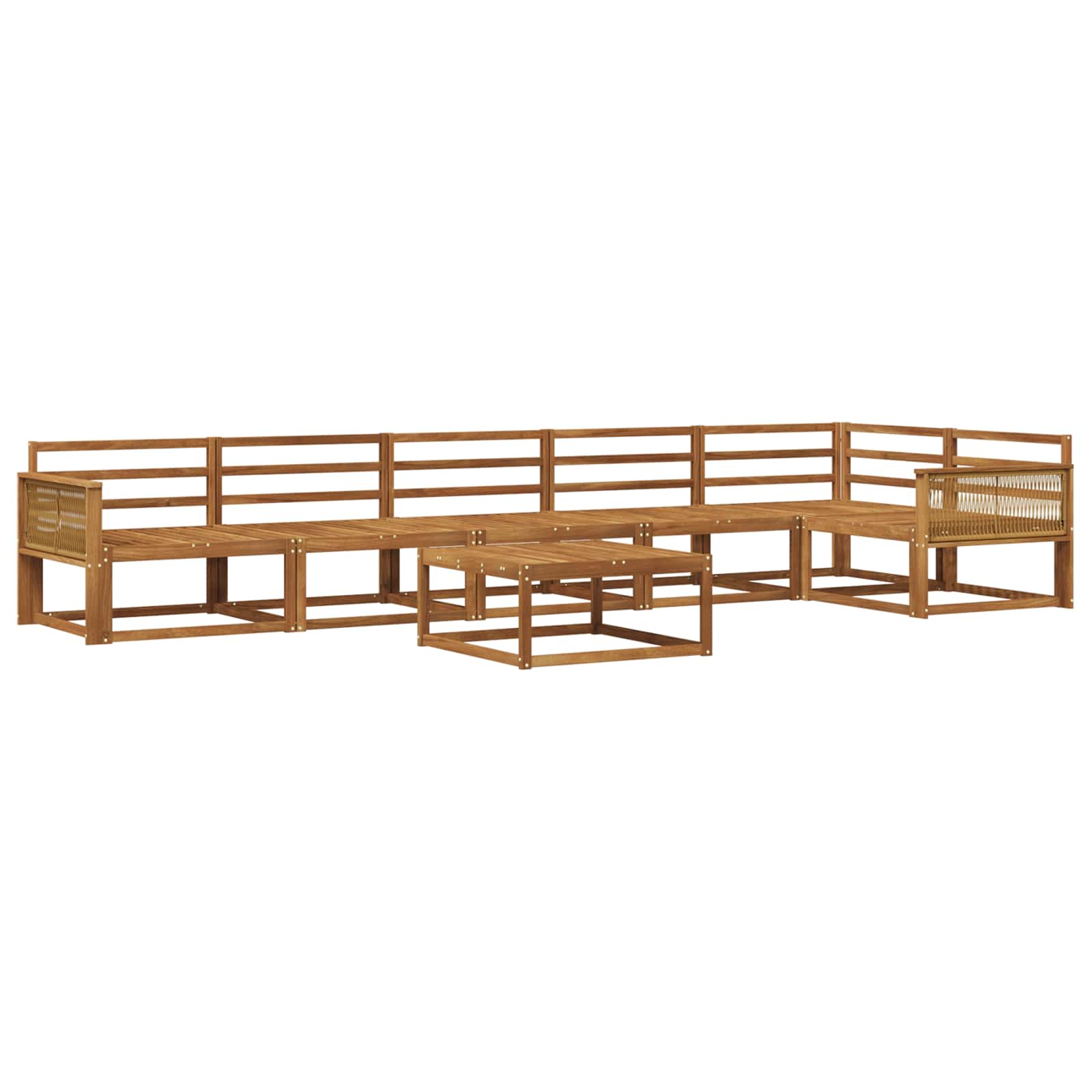 Outdoor-Sofagarnitur 7 pcs Natur Massivholz Akazie