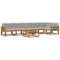 Outdoor-Sofagarnitur mit Kissen 7 pcs Natur und Hellgrau