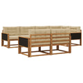 Outdoor-Sofagarnitur mit Kissen 7 pcs Natur und Beige
