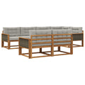Outdoor-Sofagarnitur mit Kissen 7 pcs Natur und Hellgrau