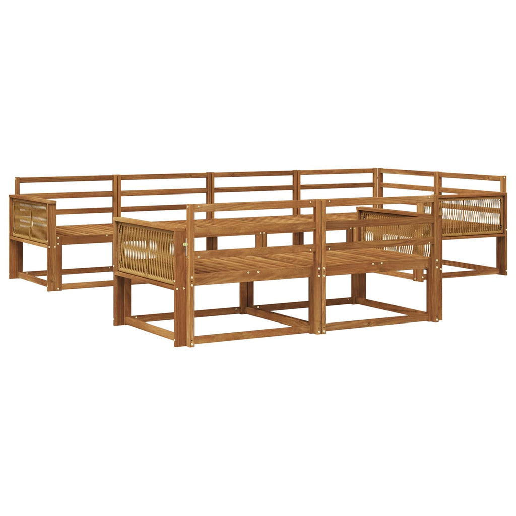 Outdoor-Sofagarnitur 7 pcs Natur Massivholz Akazie
