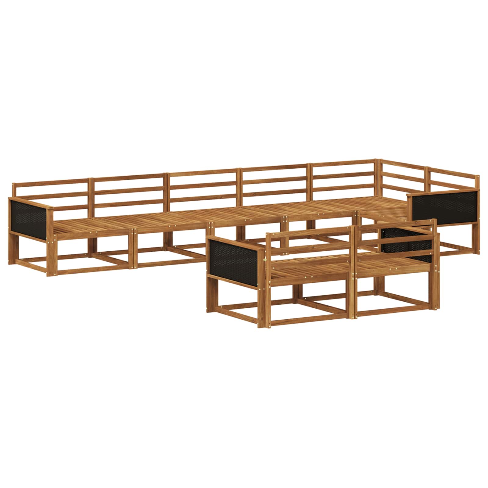 Outdoor-Sofagarnitur 8 Stk. Natur Massives Akazienholz