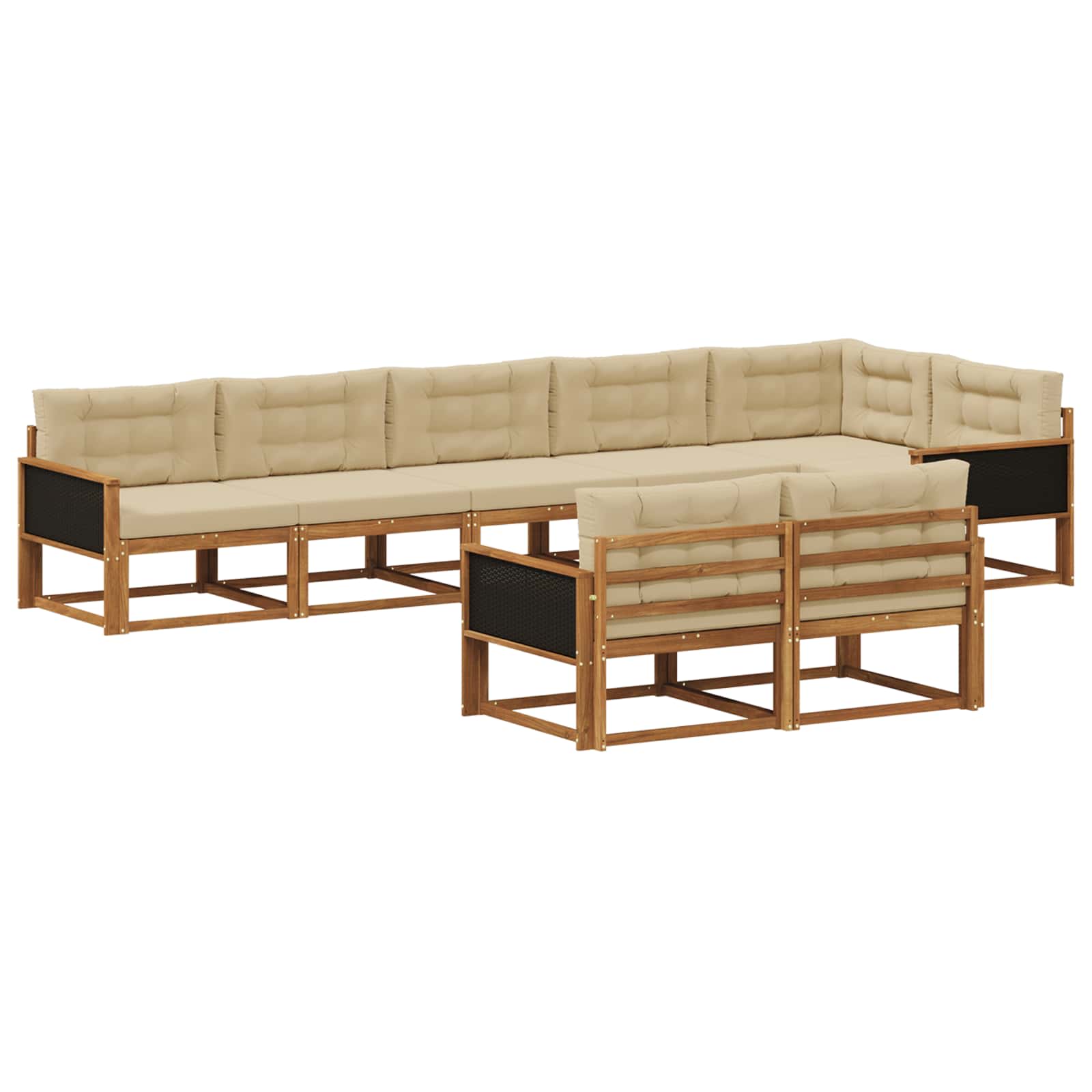 Outdoor-Sofagarnitur 8 Stk. Natur und Beige