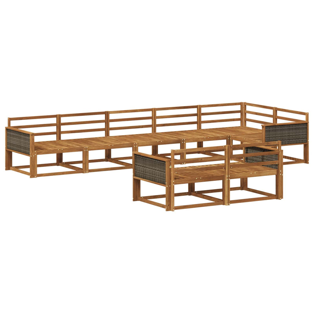 Outdoor-Sofagarnitur 8 Stk. Natur Massives Akazienholz