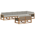 Outdoor-Sofagarnitur 8 Stk. Natur und Hellgrau