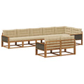 Outdoor-Sofagarnitur 8 Stk. Natur und Beige