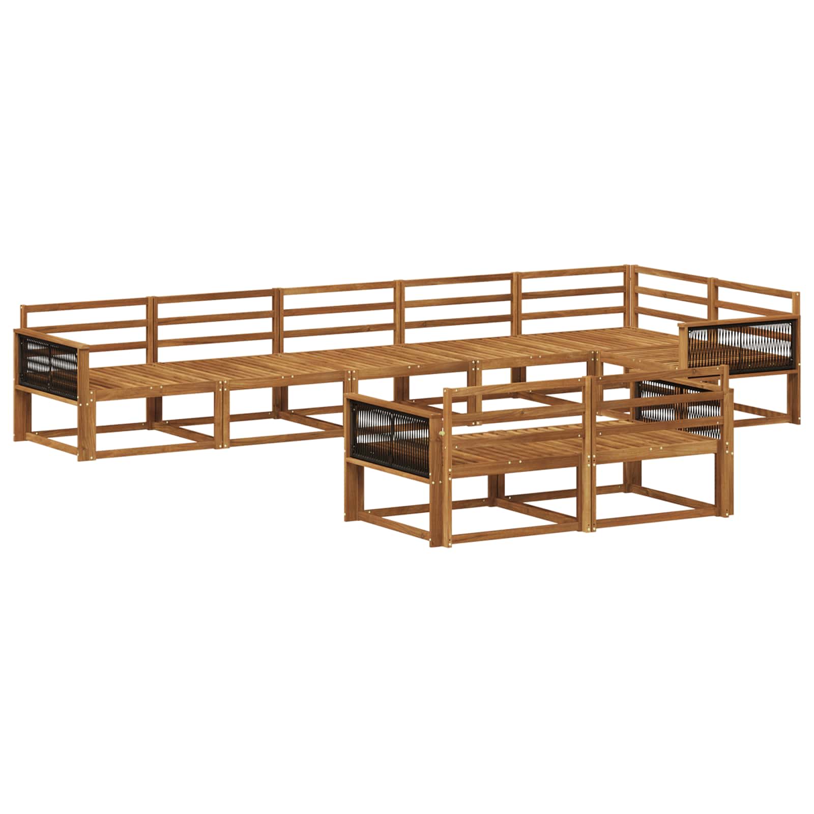 Outdoor-Sofagarnitur 8 Stk. Natur Massives Akazienholz