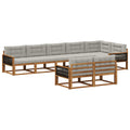 Outdoor-Sofagarnitur 8 Stk. Natur und Hellgrau