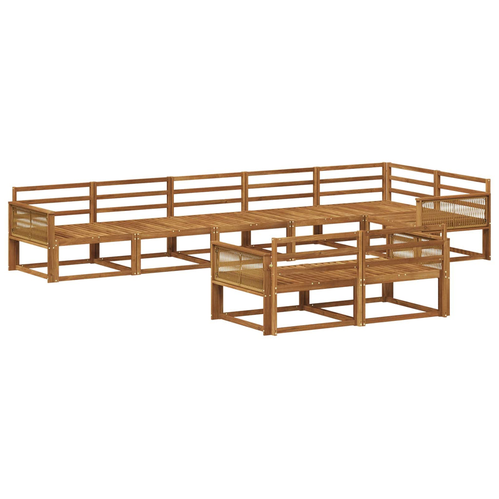 Outdoor-Sofagarnitur 8 Stk. Natur Massives Akazienholz