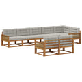 Outdoor-Sofagarnitur 8 Stk. Natur und Hellgrau
