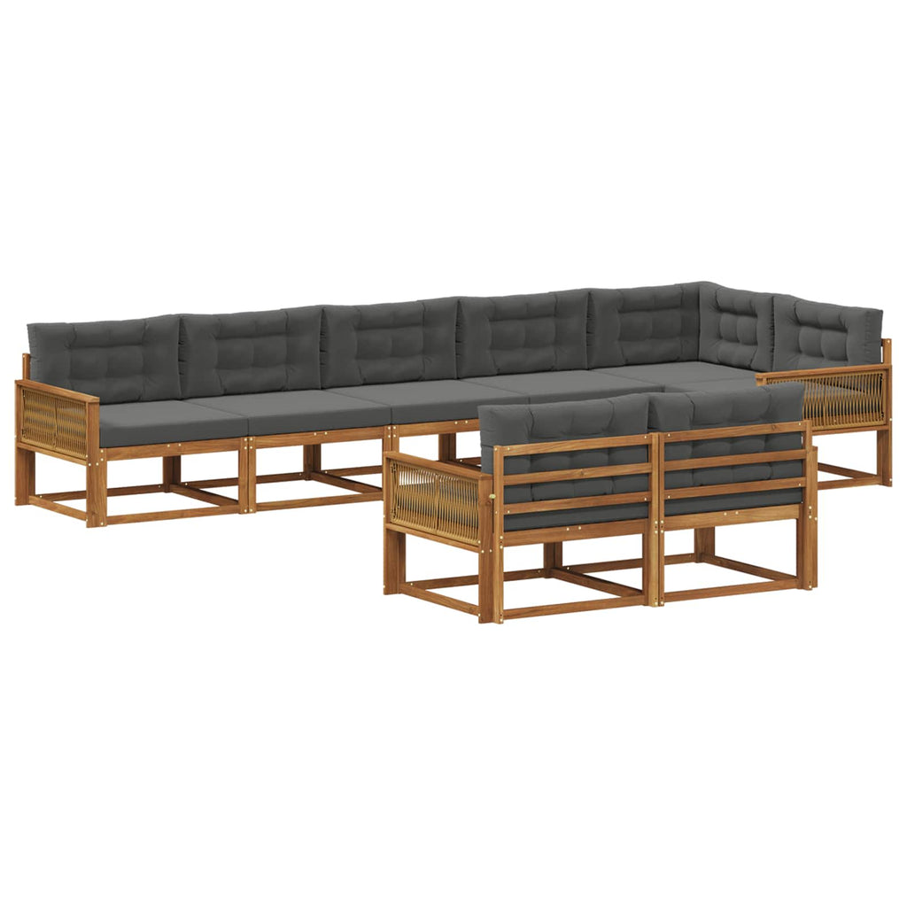 Outdoor-Sofagarnitur 8 Stk. Natur und Anthrazit