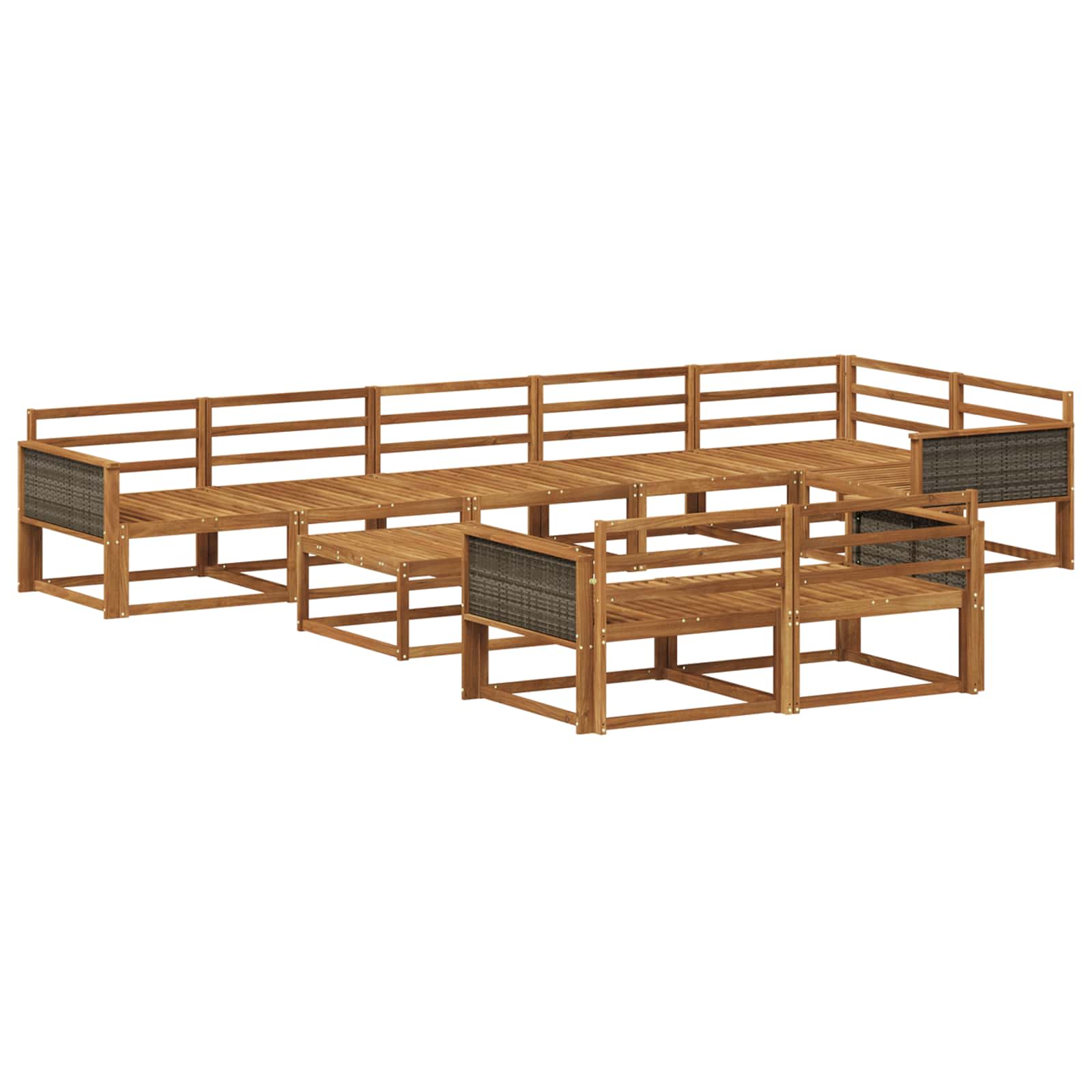 Outdoor-Sofagarnitur 9 pcs Natur Massivholz Akazie