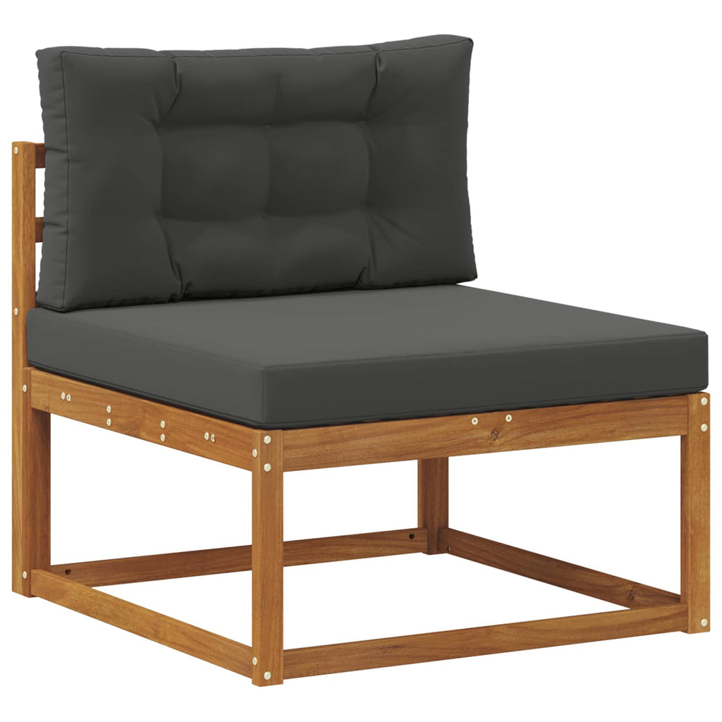 Outdoor-Sofagarnitur mit Kissen 9 pcs Natur und Anthrazit