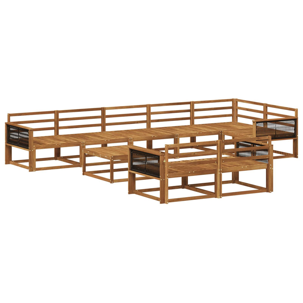Outdoor-Sofagarnitur 9 pcs Natur Massivholz Akazie