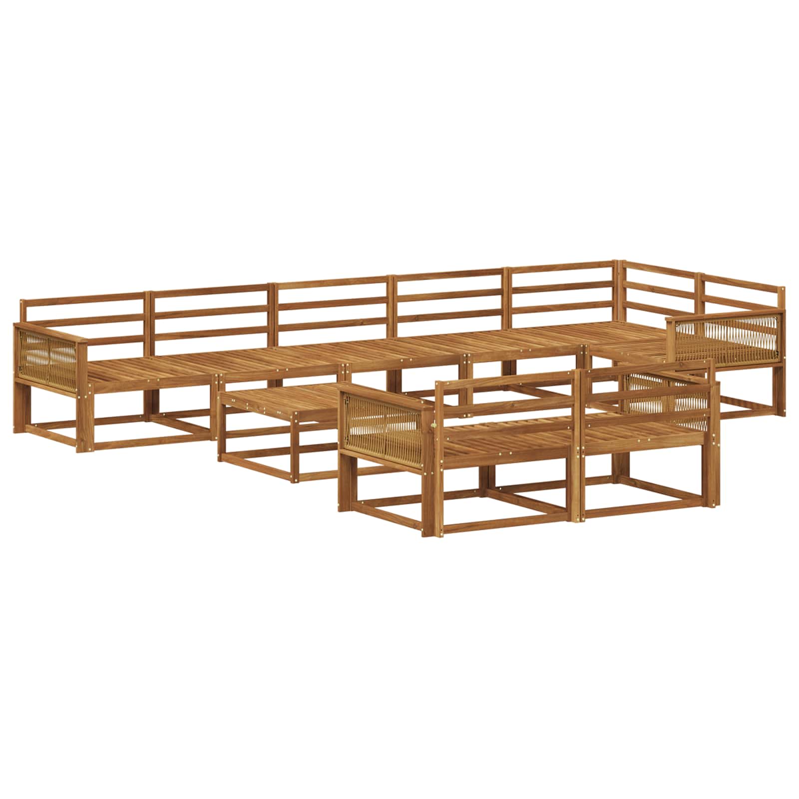 Outdoor-Sofagarnitur 9 pcs Natur Massivholz Akazie