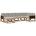 Outdoor-Sofagarnitur mit Kissen 6 pcs Natur und Hellgrau