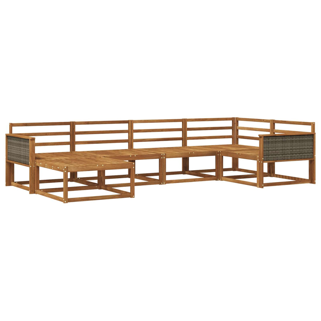 Outdoor-Sofagarnitur 6 pcs Natur Massivholz Akazie