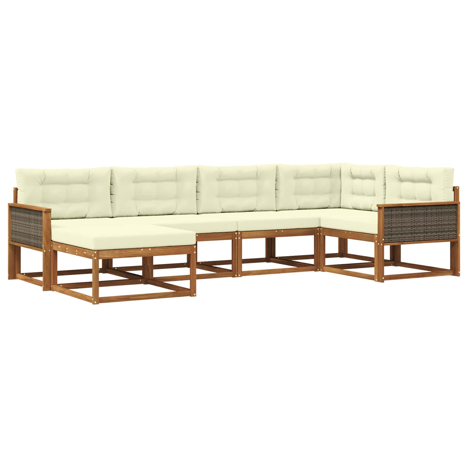Outdoor-Sofagarnitur 6 pcs Natur und Creme