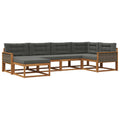 Outdoor-Sofagarnitur mit Kissen 6 pcs Natur und Anthrazit