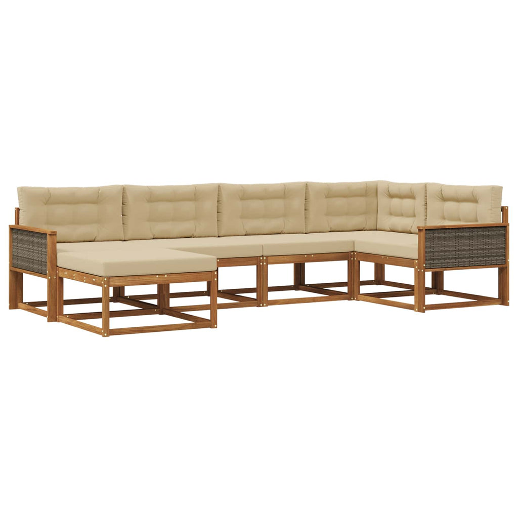 Outdoor-Sofagarnitur 6 pcs Natur und Beige
