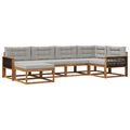 Outdoor-Sofagarnitur mit Kissen 6 pcs Natur und Hellgrau
