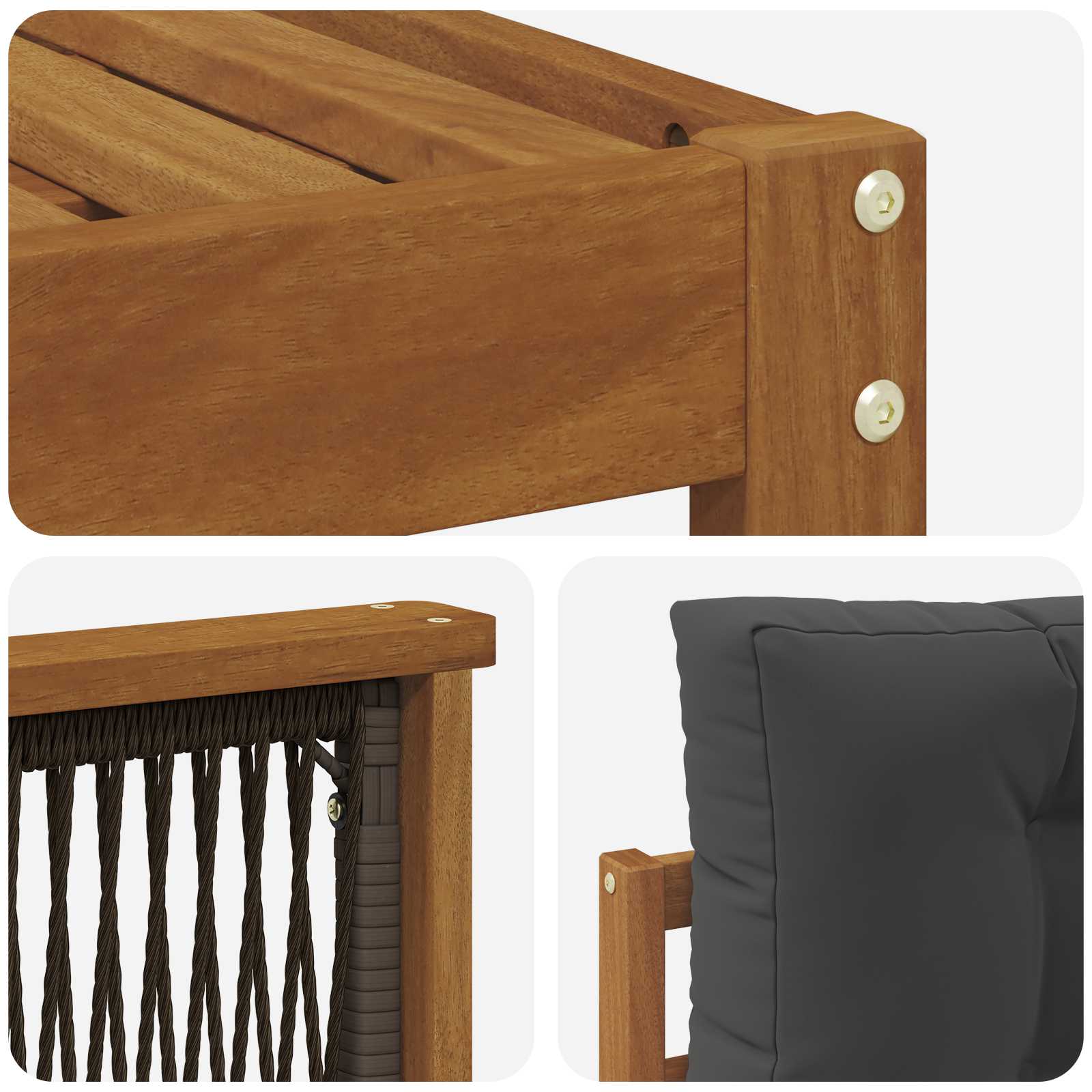 Outdoor-Sofagarnitur mit Kissen 6 pcs Natur und Anthrazit