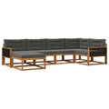 Outdoor-Sofagarnitur mit Kissen 6 pcs Natur und Anthrazit