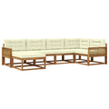 Outdoor-Sofagarnitur mit Kissen 6 pcs Natur und Creme