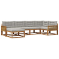 Outdoor-Sofagarnitur mit Kissen 6 pcs Natur und Hellgrau