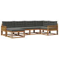 Outdoor-Sofagarnitur mit Kissen 6 pcs Natur und Anthrazit
