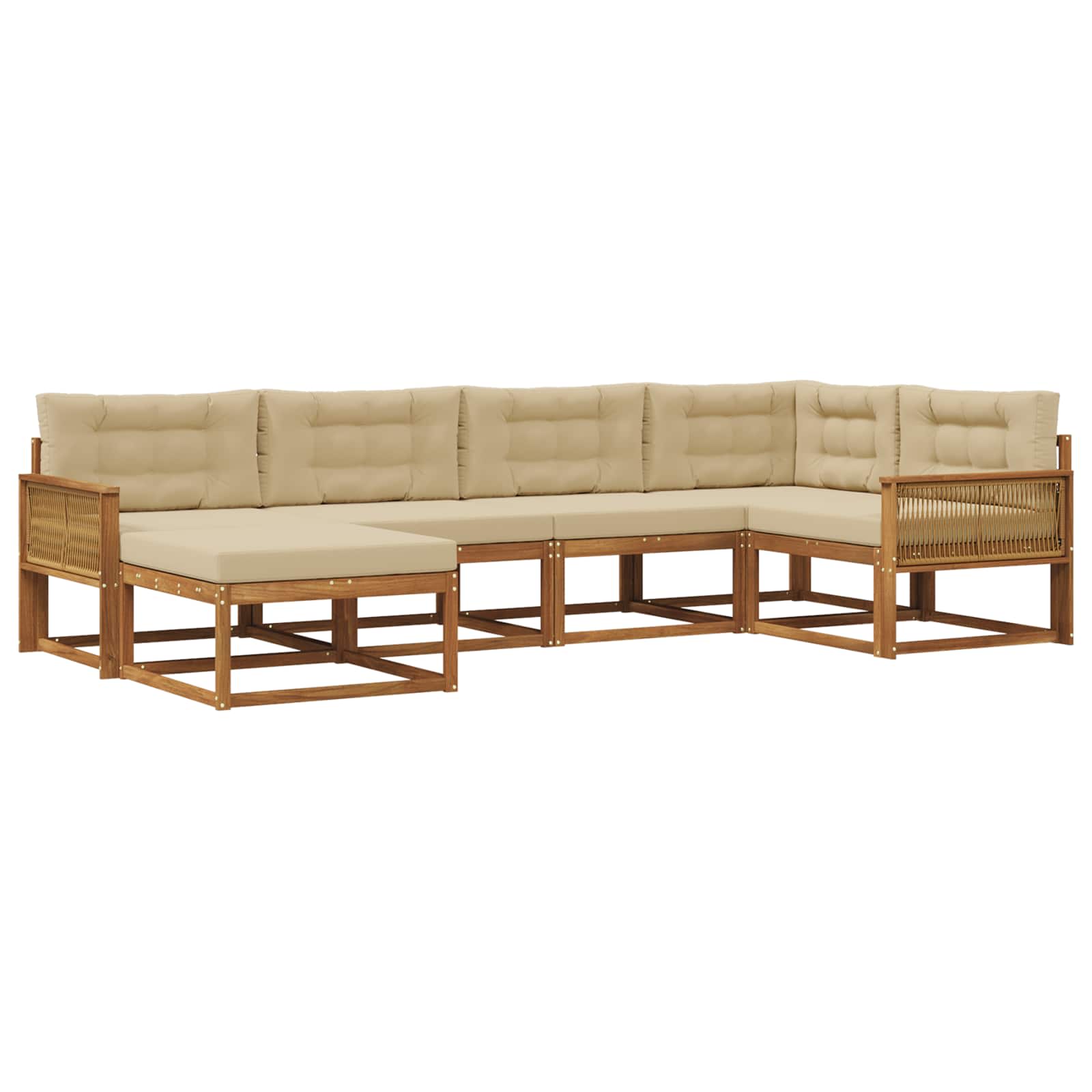 Outdoor-Sofagarnitur 6 pcs Natur und Beige