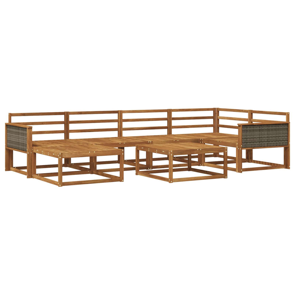 Outdoor-Sofagarnitur 7 pcs Natur Massivholz Akazie