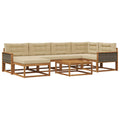 Outdoor-Sofagarnitur mit Kissen 7 pcs Natur und Beige