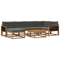 Outdoor-Sofagarnitur mit Kissen 7 pcs Natur und Anthrazit