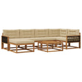 Outdoor-Sofagarnitur mit Kissen 7 pcs Natur und Beige