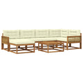 Outdoor-Sofagarnitur mit Kissen 7 pcs Natur und Creme