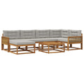Outdoor-Sofagarnitur mit Kissen 7 pcs Natürlich und Hellgrau