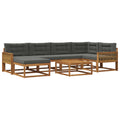Outdoor-Sofagarnitur mit Kissen 7 pcs Natur und Anthrazit