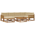 Outdoor-Sofagarnitur mit Kissen 7 pcs Natur und Beige
