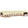 Outdoor-Sofagarnitur mit Kissen 7 pcs Natur und Creme