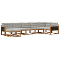 Outdoor-Sofagarnitur mit Kissen 7 pcs Natürlich und Hellgrau