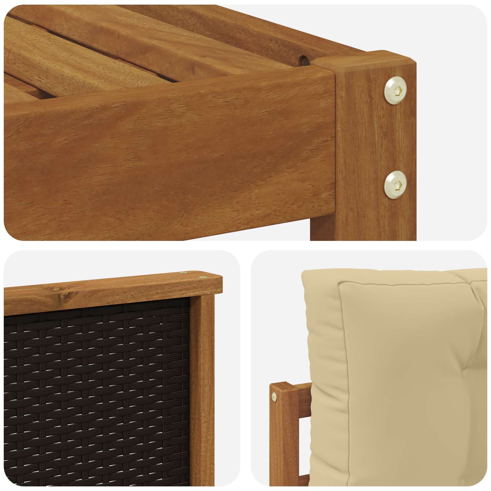 Outdoor-Sofagarnitur mit Kissen 7 pcs Natur und Beige