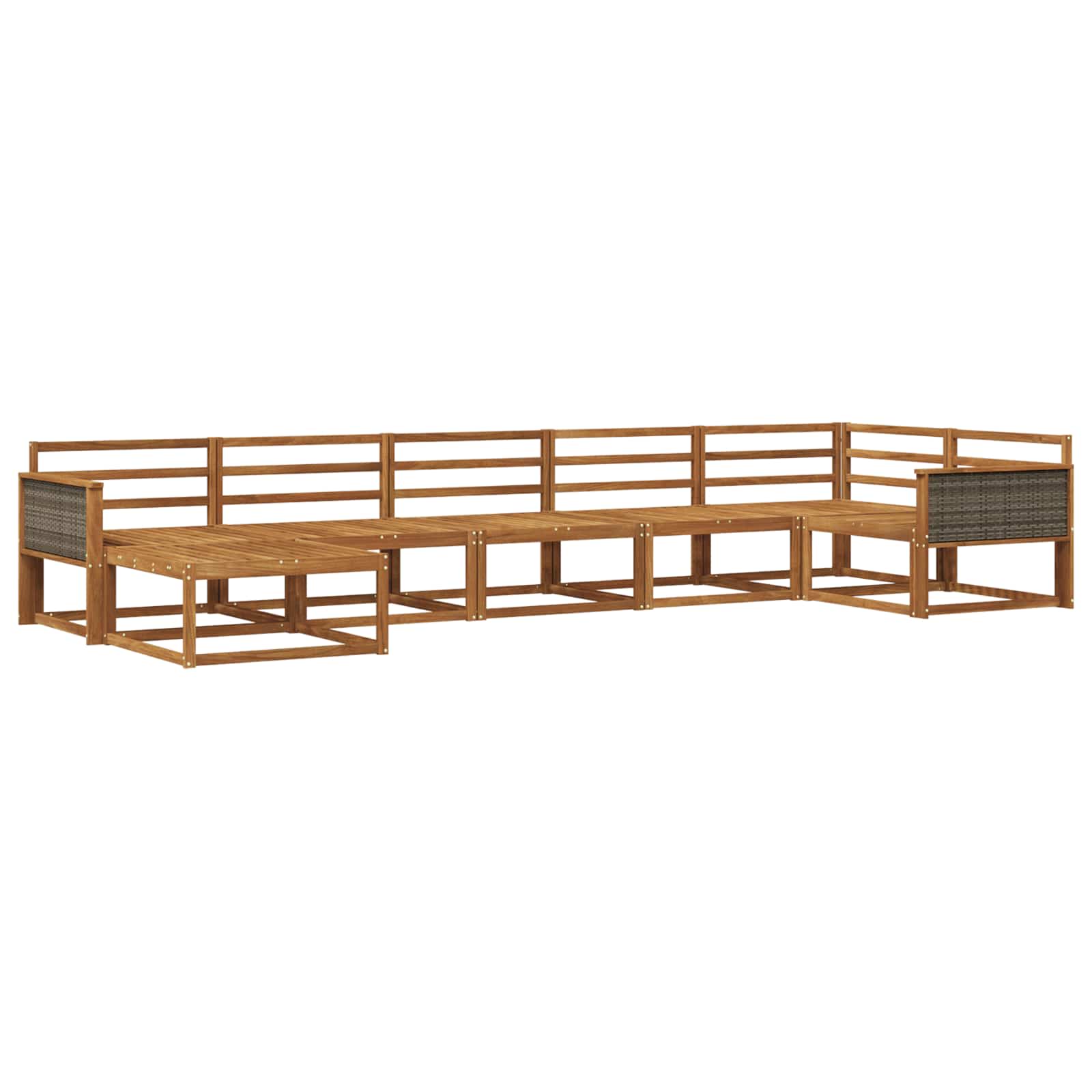 Outdoor-Sofagarnitur 7 pcs Natur Massivholz Akazie
