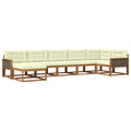 Outdoor-Sofagarnitur mit Kissen 7 pcs Natur und Creme