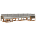 Outdoor-Sofagarnitur mit Kissen 7 pcs Natürlich und Hellgrau