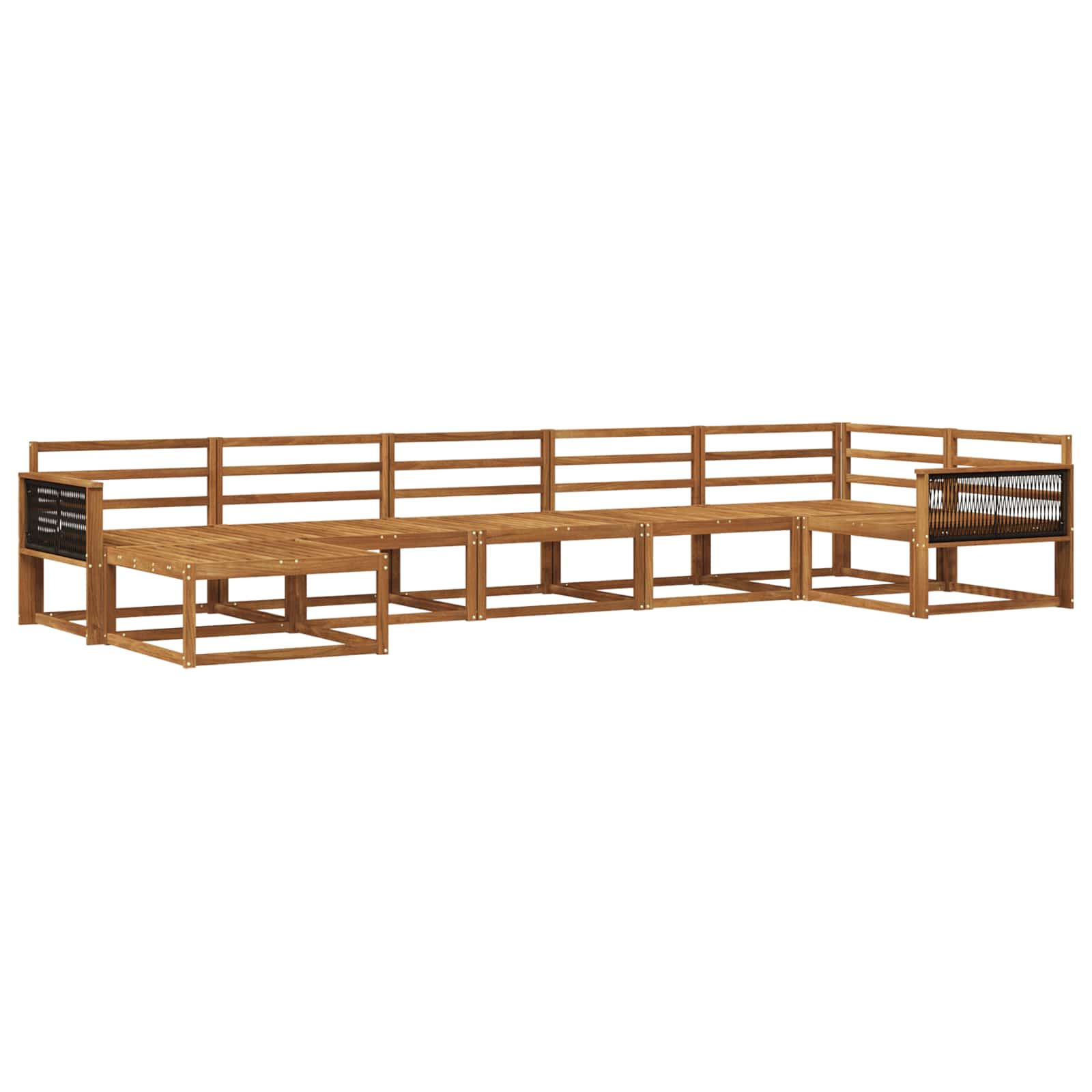 Outdoor-Sofagarnitur 7 pcs Natur Massivholz Akazie