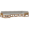Outdoor-Sofagarnitur mit Kissen 7 pcs Natürlich und Hellgrau