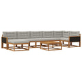 Outdoor-Sofagarnitur mit Kissen 8 pcs Natürlich und Hellgrau