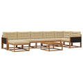 Outdoor-Sofagarnitur mit Kissen 8 pcs Natur und Beige